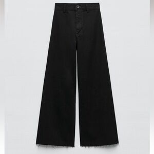 NWT! Zara Marine Straight High Rise Cropper Jeans - Black/6